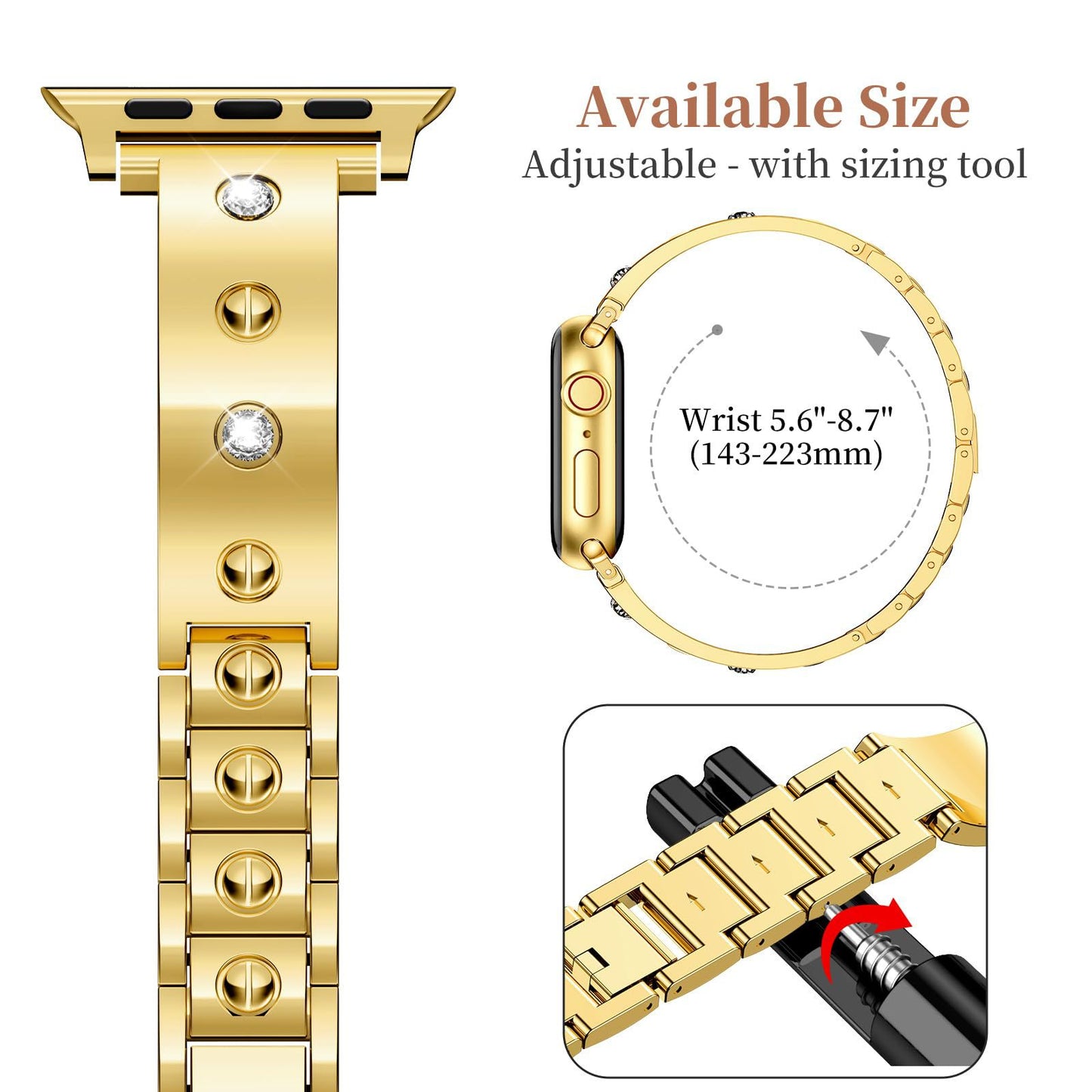 Diamond Metal Buckle Bracelet Watch Strap