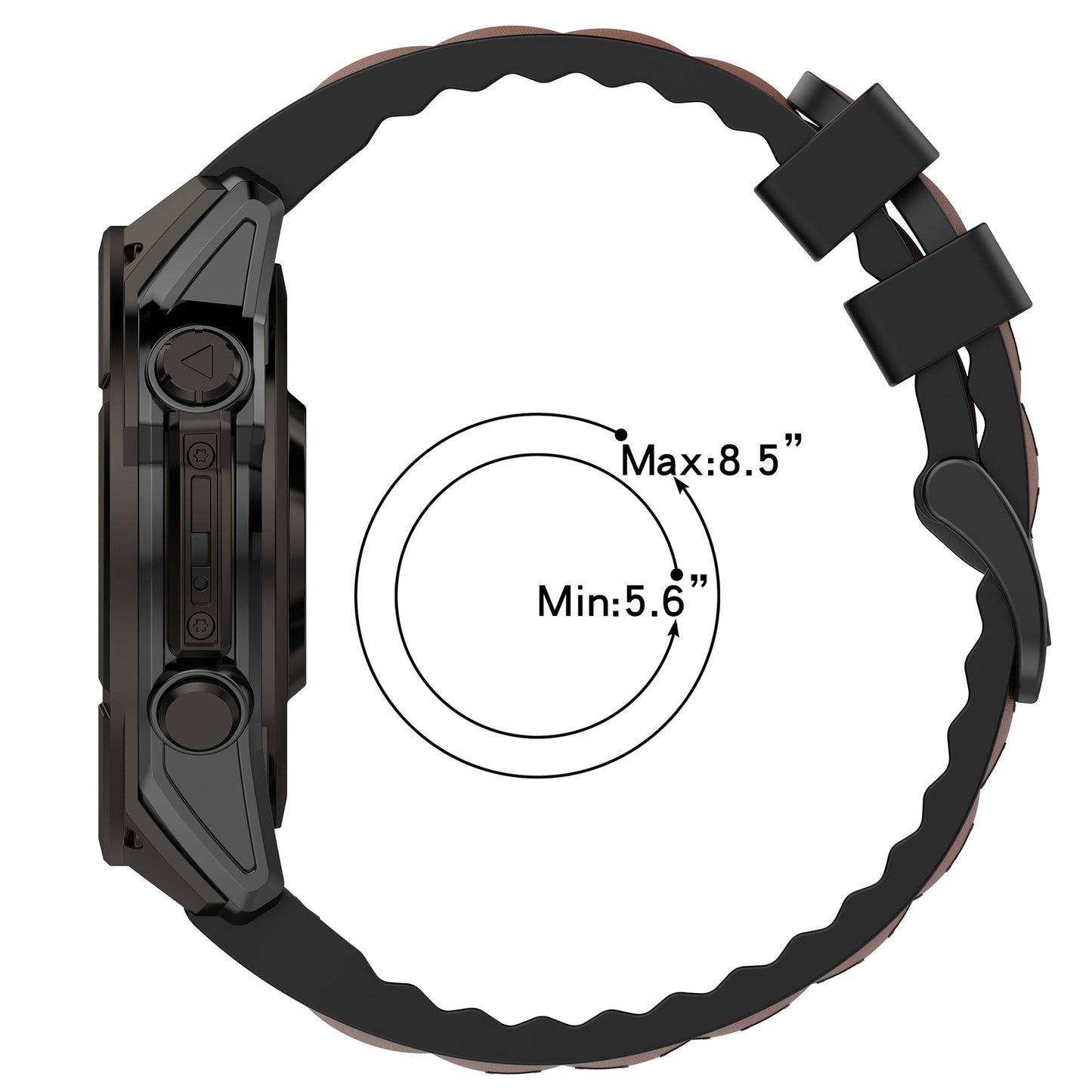 Silicone Leather + Nylon Fabric Strap For Garmin