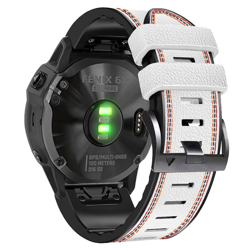 Grained Leather Strap for Garmin Watch