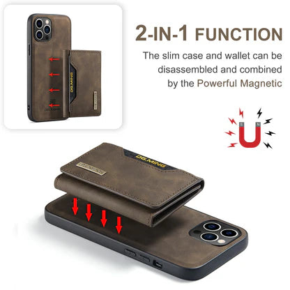 2 in 1 Detachable Wallet Back Cover for iPhone