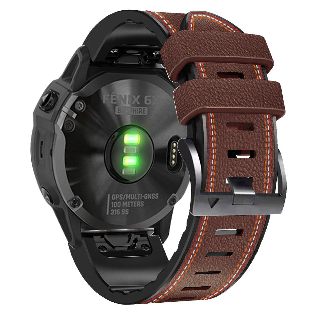 Grained Leather Strap for Garmin Watch