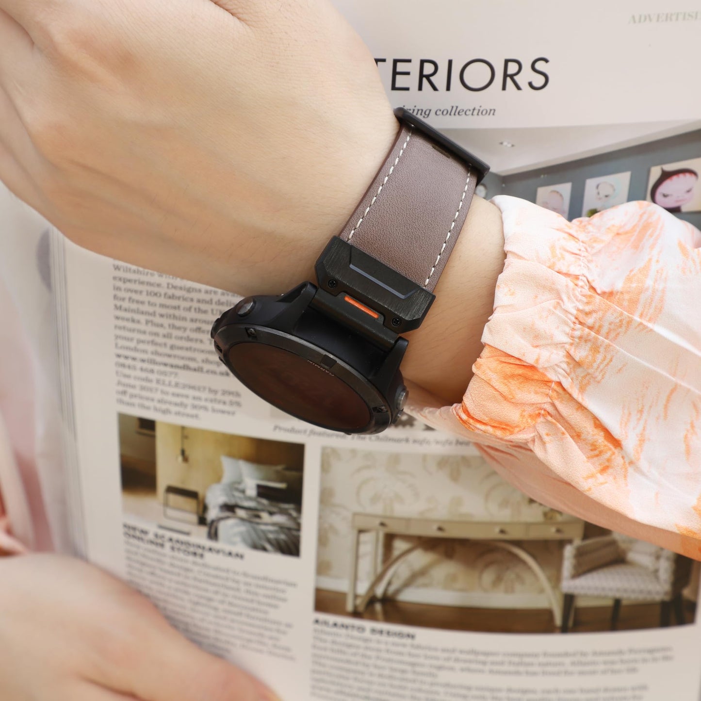 Genuine Leather Strap - For Garmin Fenix 8 7x 6x 5x Pro
