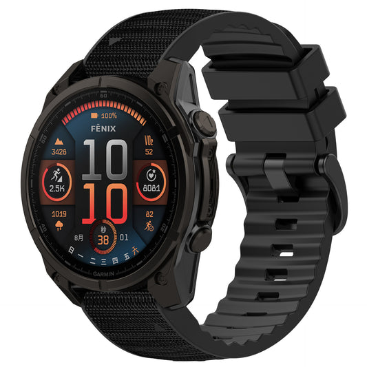 Silicone Leather + Nylon Fabric Strap For Garmin
