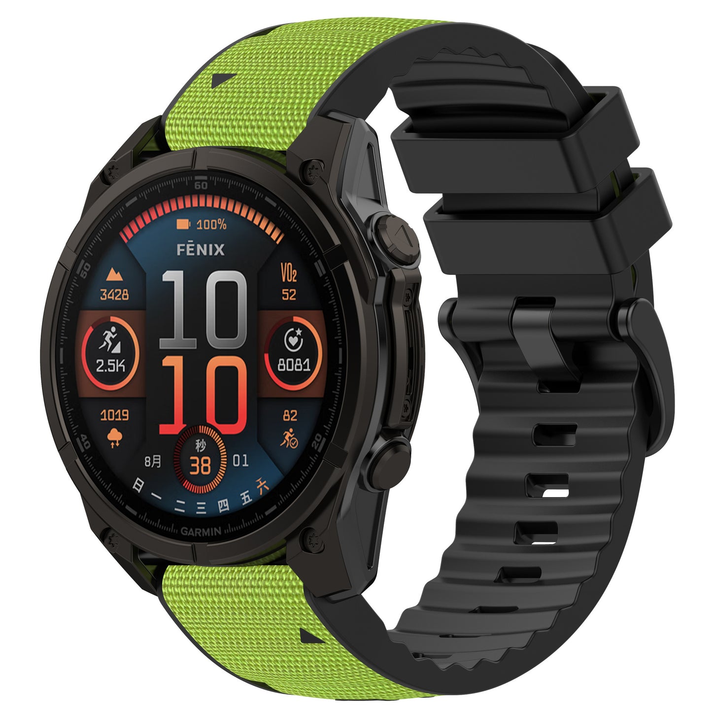 Silicone Leather + Nylon Fabric Strap For Garmin