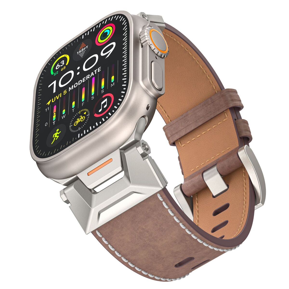 New Mecha Style Leather Band For Apple Watch