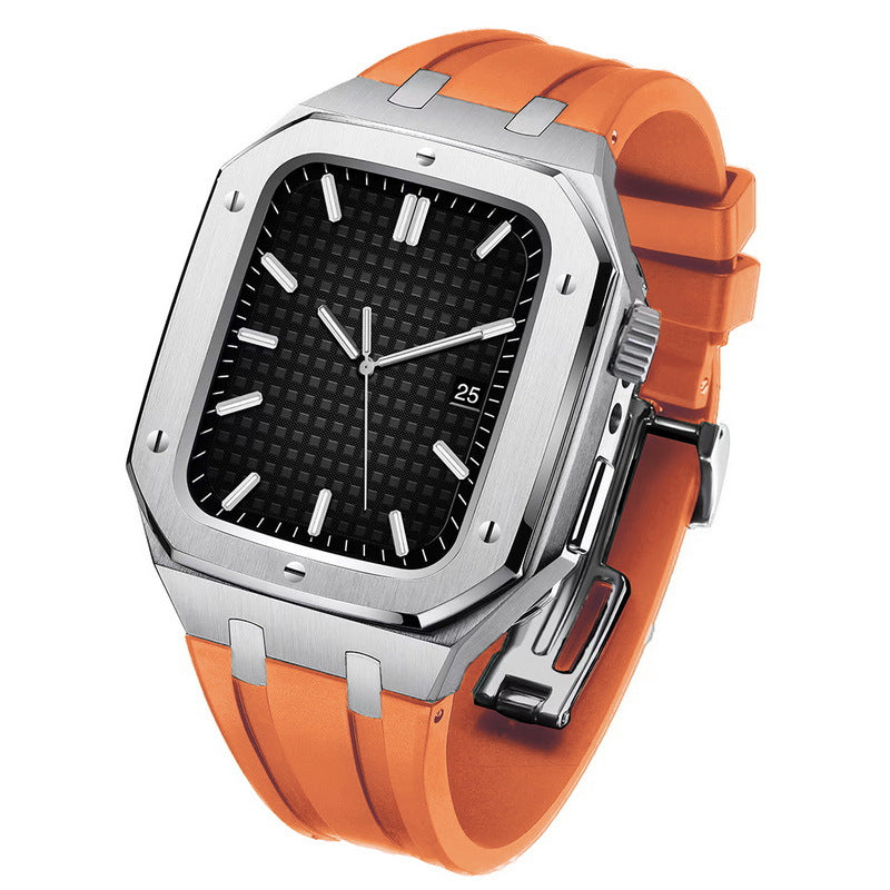 AP Stainless Steel Case + Fluororubber Strap Modification Kit For Apple Watch