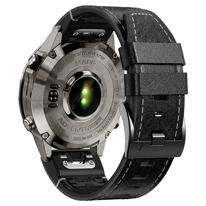 TPU+LeatherBand For Garmin Fenix 8 7X 6X Pro