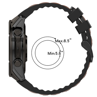 Silicone Leather + Nylon Fabric Strap For Garmin