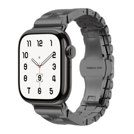 H-shaped Butterfly Buckle Steel Strap For Apple Watch
