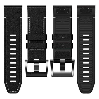 TPU+LeatherBand For Garmin Fenix 8 7X 6X Pro