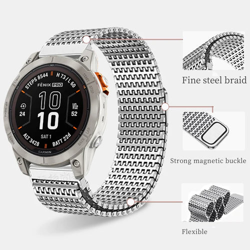 Designer Stainless Steel Magnet Band For Garmin forerunner255 255/venu 3/venu 2