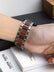 Natural Red Sandalwood & Metal Watch Band For Garmin