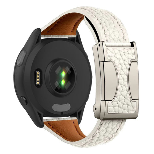 Leather Magnetic Buckle Strap For Garmin Venu 3/Forerunner255//265