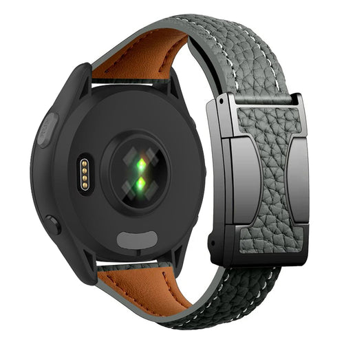 Leather Magnetic Buckle Strap For Garmin Venu 3/Forerunner255//265