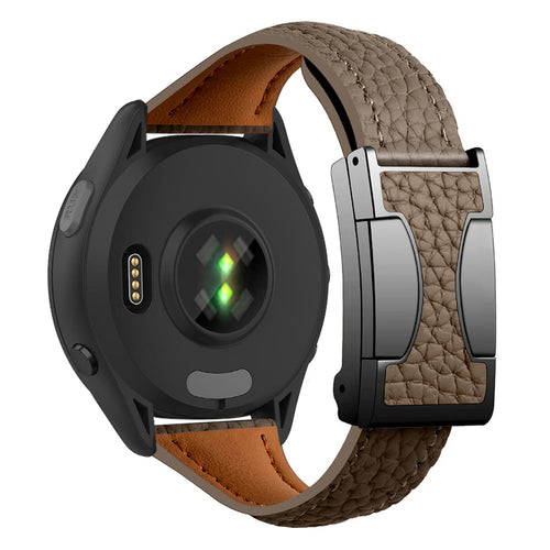 Leather Magnetic Buckle Strap For Garmin Venu 3/Forerunner255//265