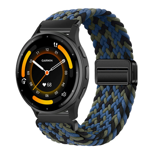 Magnetic Buckle Nylon Strap For Garmin Forerunner245/255s/255//265M/Venu/Venu2