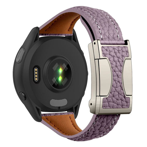 Leather Magnetic Buckle Strap For Garmin Venu 3/Forerunner255//265