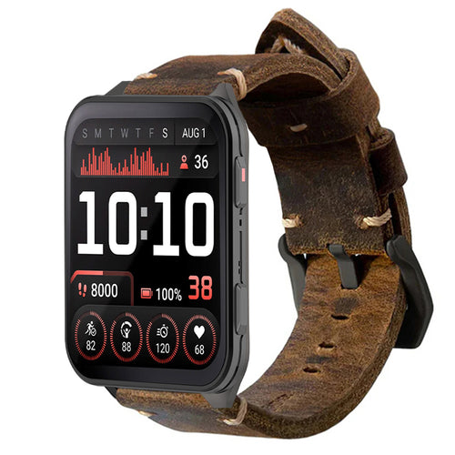 Vintage Leather Strap For Garmin Venu X1-24mm