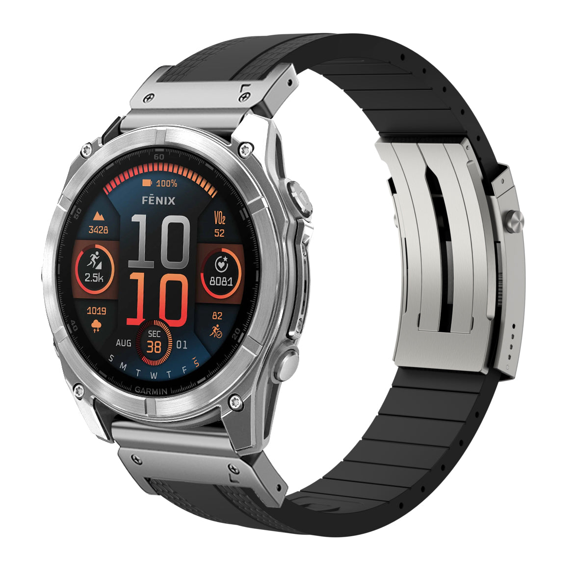 Fluororubber Luxe Band  for Garmin Fenix 8 5X 6 Pro 6X 7 7X-
