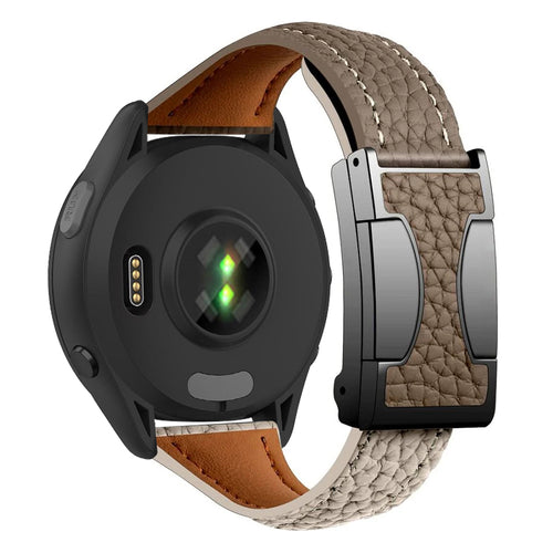 Leather Magnetic Buckle Strap For Garmin Venu 3/Forerunner255//265
