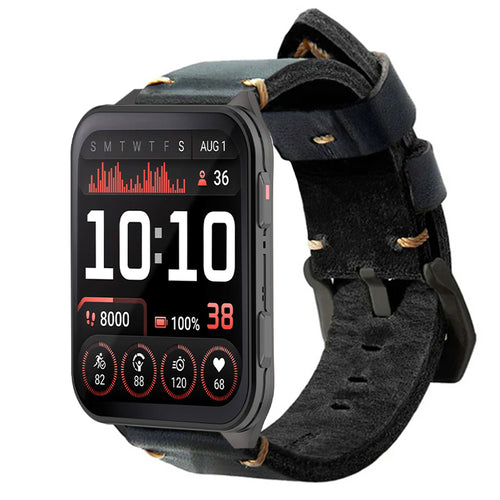 Vintage Leather Strap For Garmin Venu X1-24mm