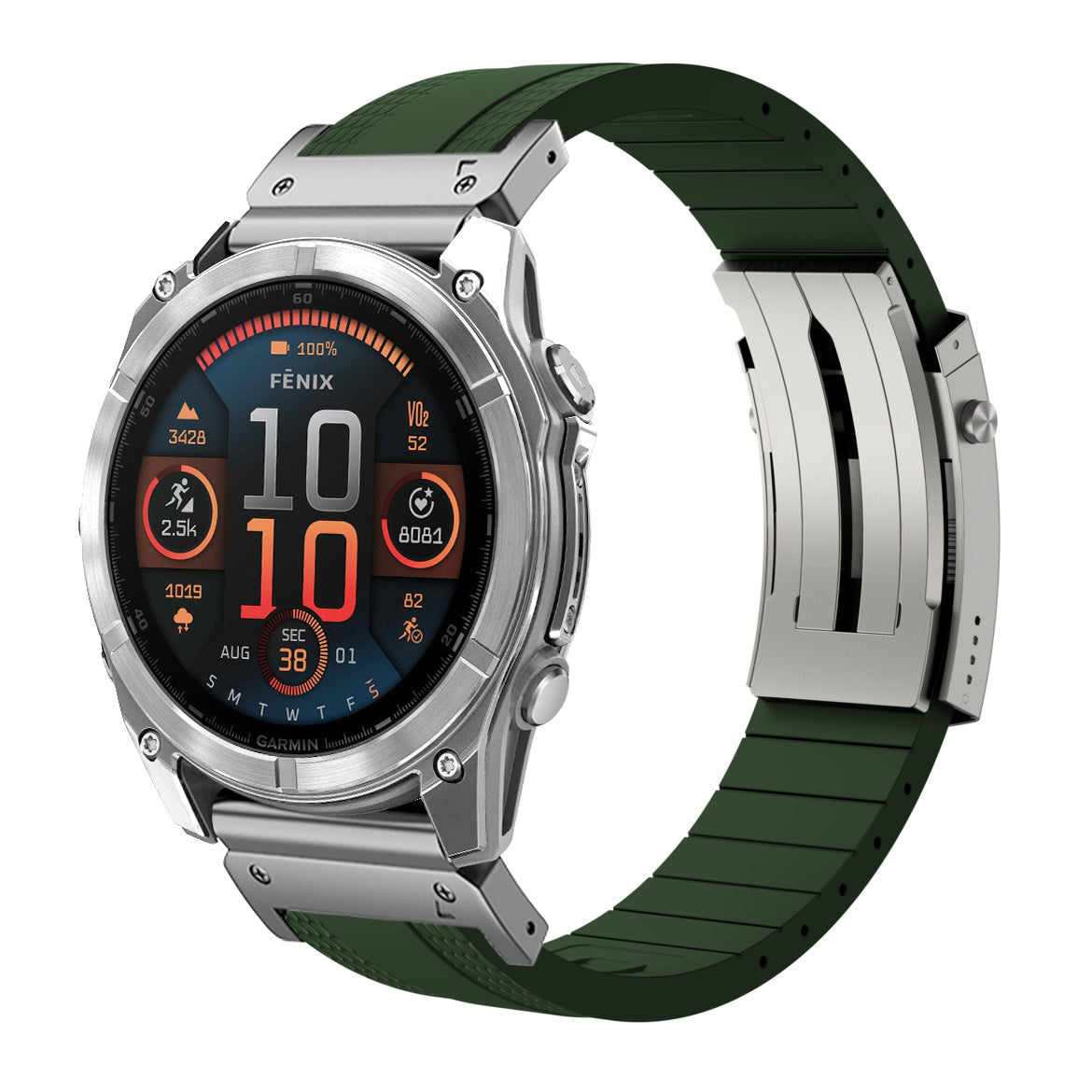 Fluororubber Luxe Band  for Garmin Fenix 8 5X 6 Pro 6X 7 7X-