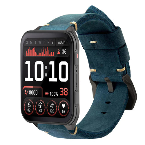 Vintage Leather Strap For Garmin Venu X1-24mm