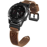 Vintage Leather QuickFit Strap For Garmin
