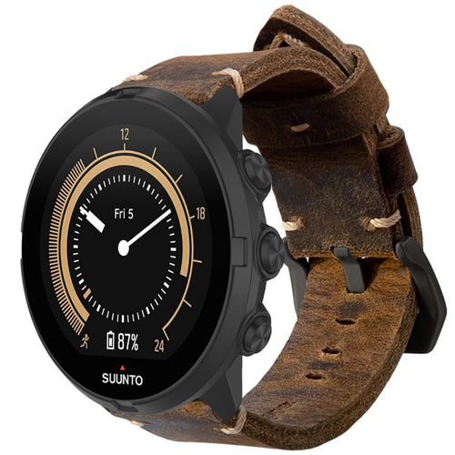 Vintage Leather Strap For Suunto -24mm