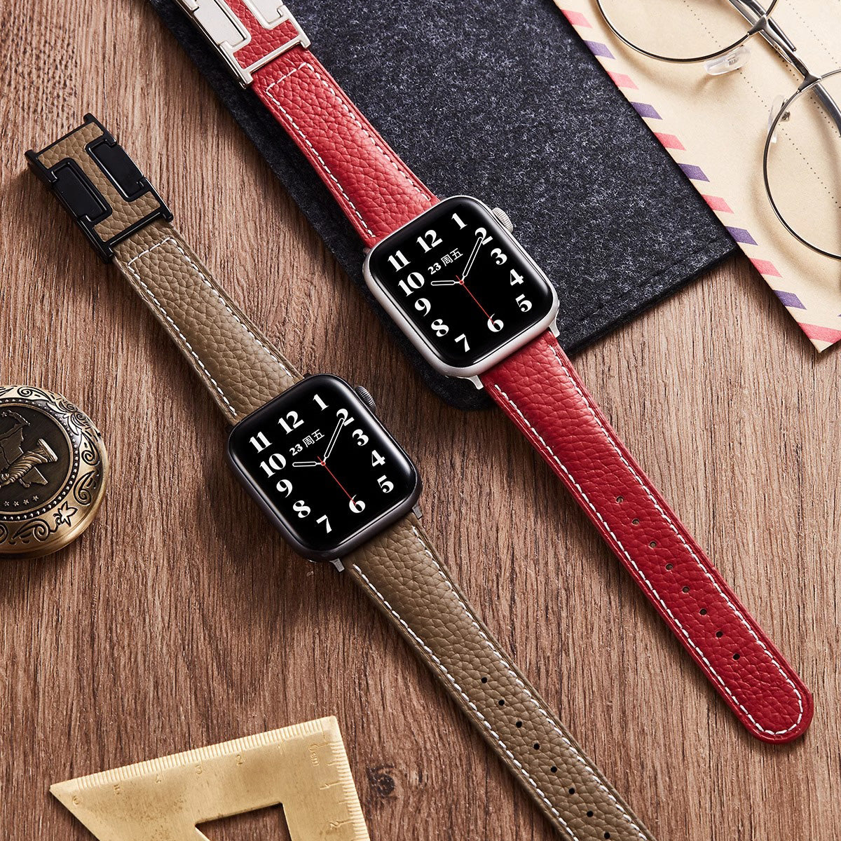 Luxurious Leather Magnetic Buckle Strap for Apple Watch