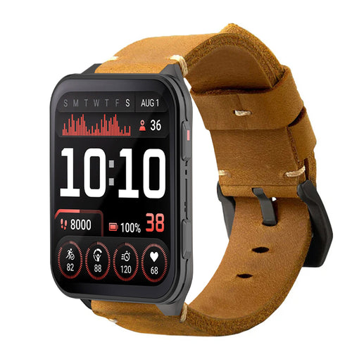 Vintage Leather Strap For Garmin Venu X1-24mm