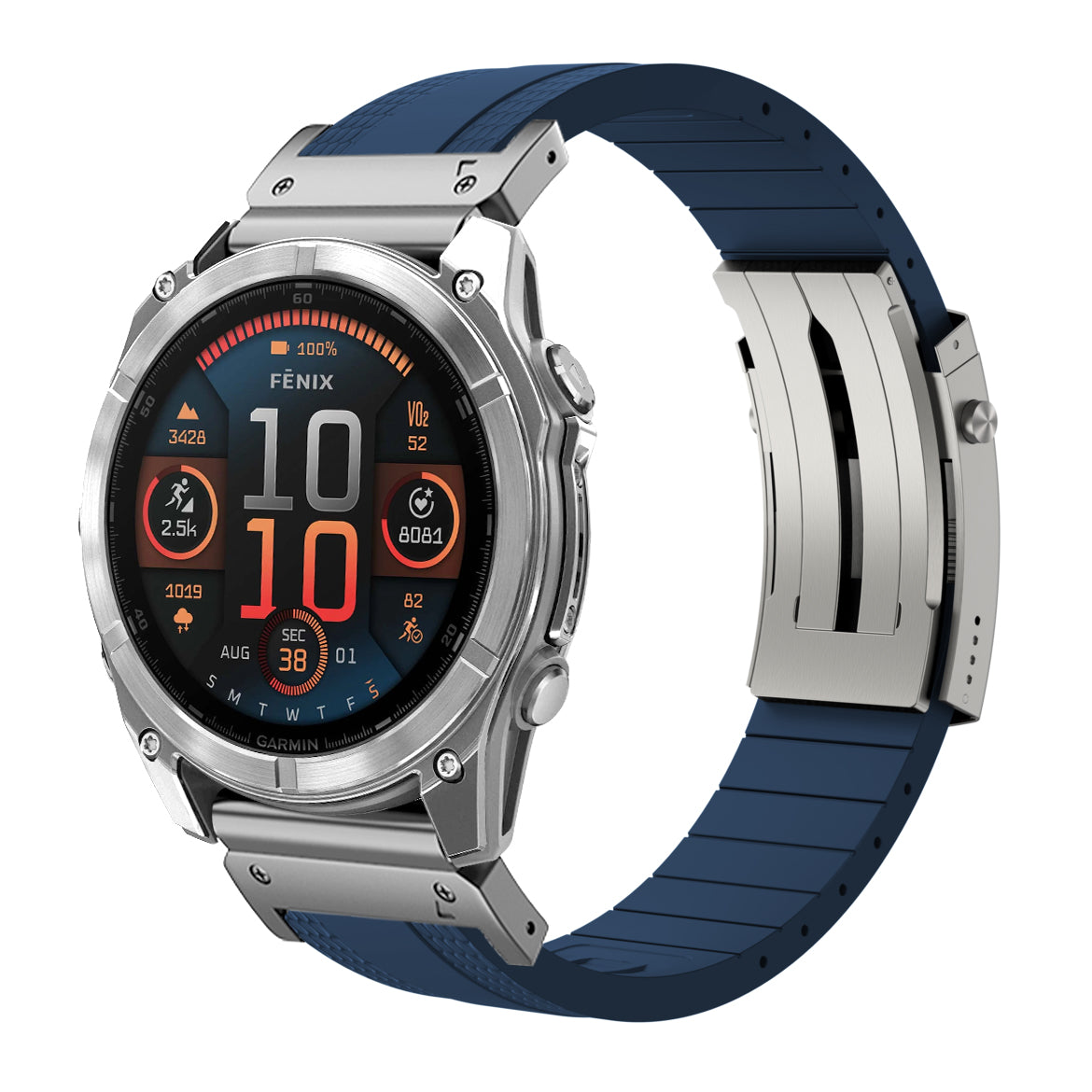 Fluororubber Luxe Band  for Garmin Fenix 8 5X 6 Pro 6X 7 7X-