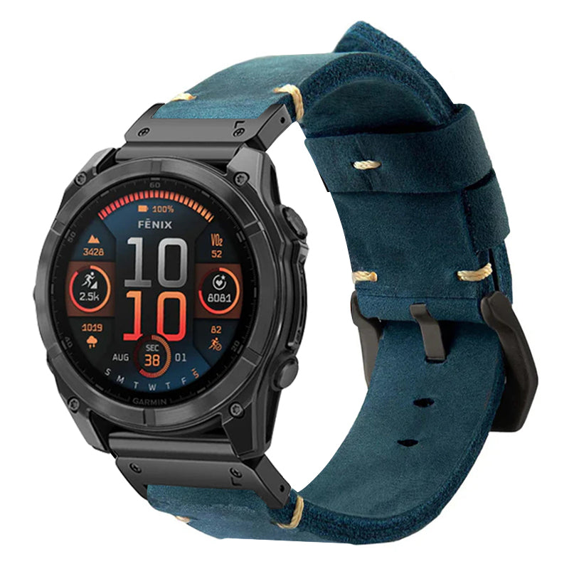 Vintage Leather Strap For Garmin Fenix 8 7X 6X Pro / 20mm/22mm/26mm