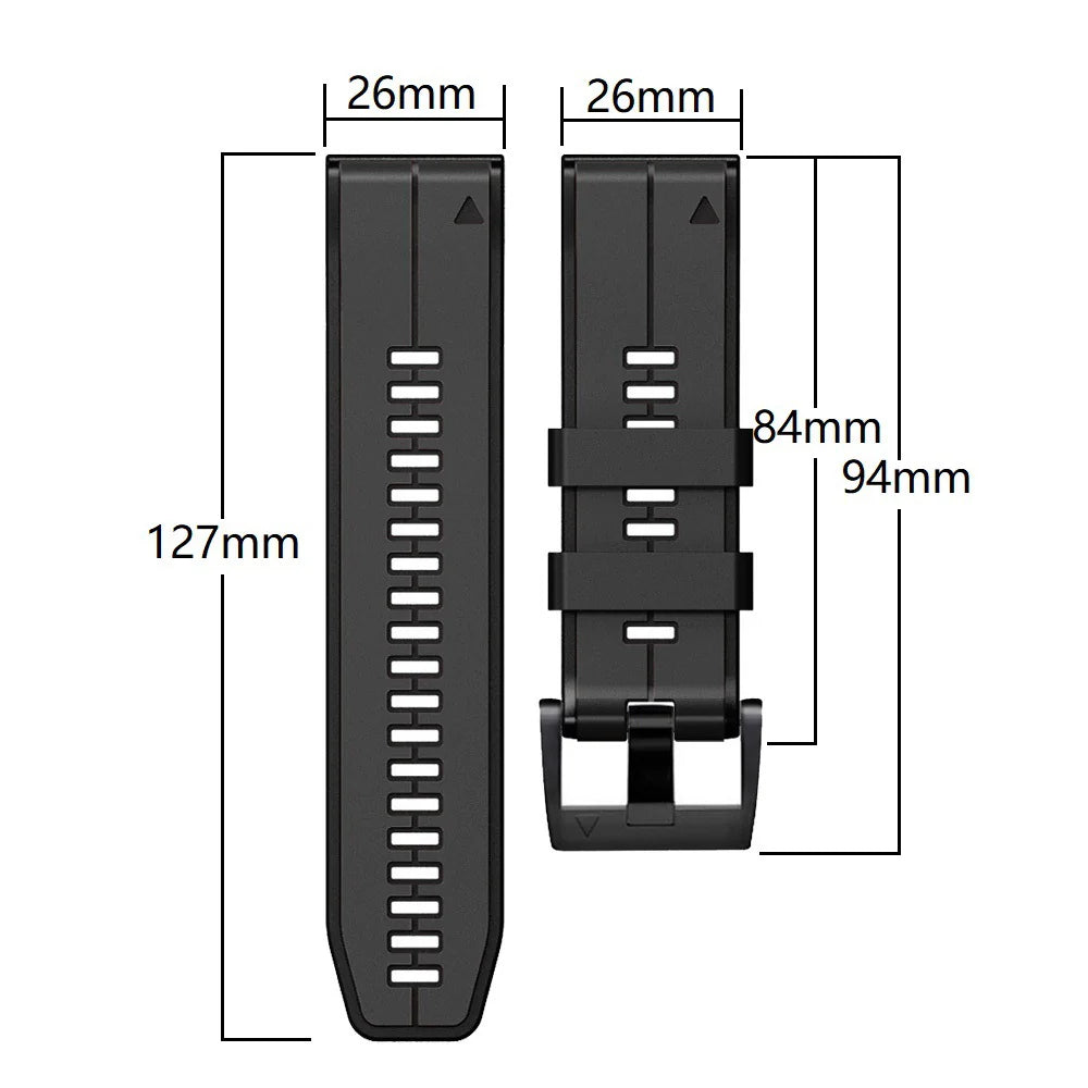 Soft Silicone Strap for Garmin Fenix 8/7X/Fenix 6X 5X