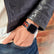 Natural Red Sandalwood & Metal Watch Band