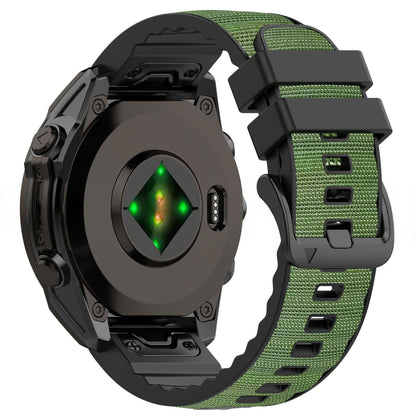 Silicone Leather + Nylon Fabric Strap For Garmin