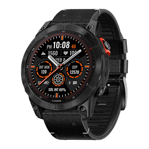 TPU+LeatherBand For Garmin Fenix 8 7X 6X Pro