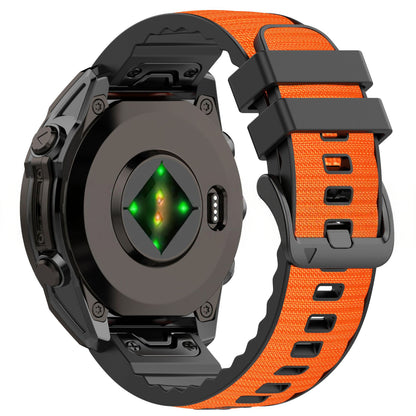 Silicone Leather + Nylon Fabric Strap For Garmin
