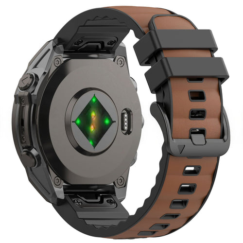 Silicone Leather + Nylon Fabric Strap For Garmin