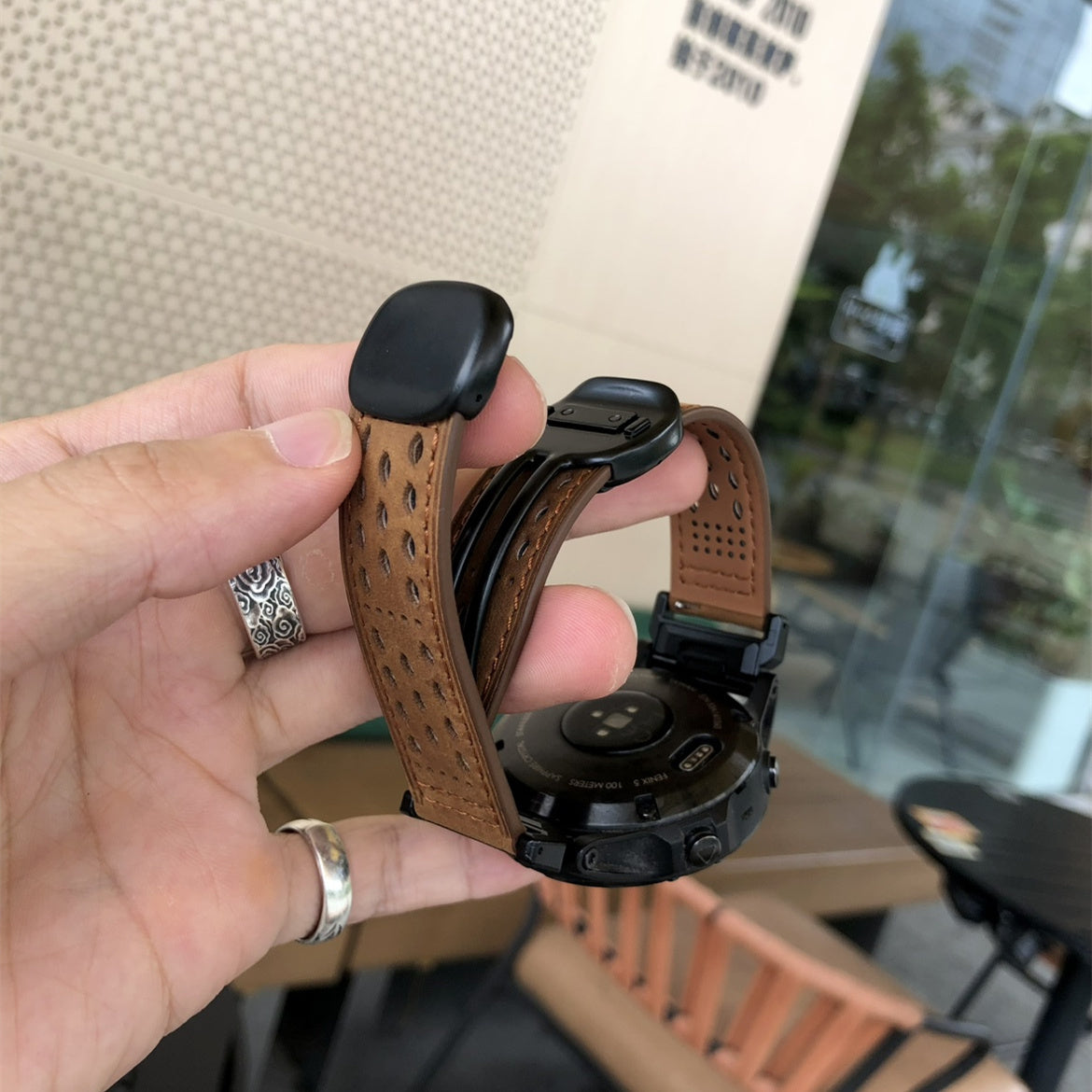 Breathable Leather Strap For Garmin