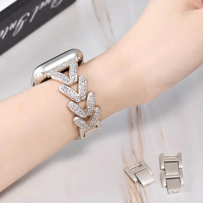 Diamond-encrusted Stainless Steel Band
